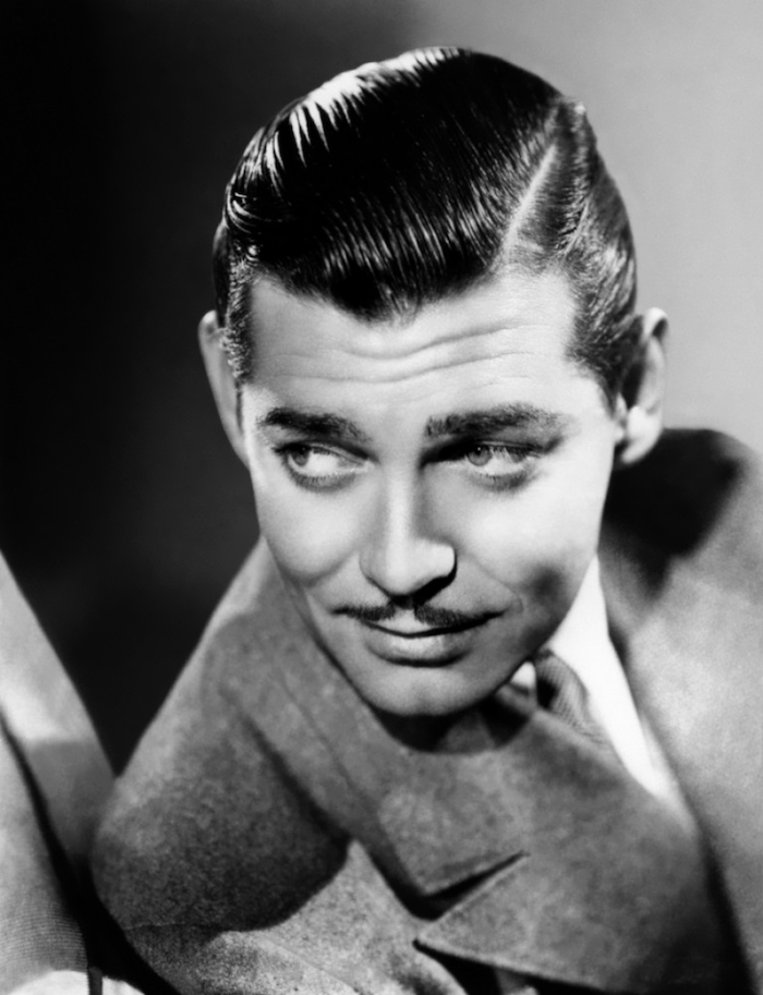 coiffure homme vintage style Clark Gable en arriere gominé