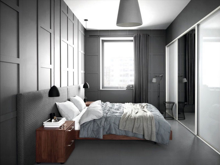 couleur complémentaire du gris dans chambre anthracite
