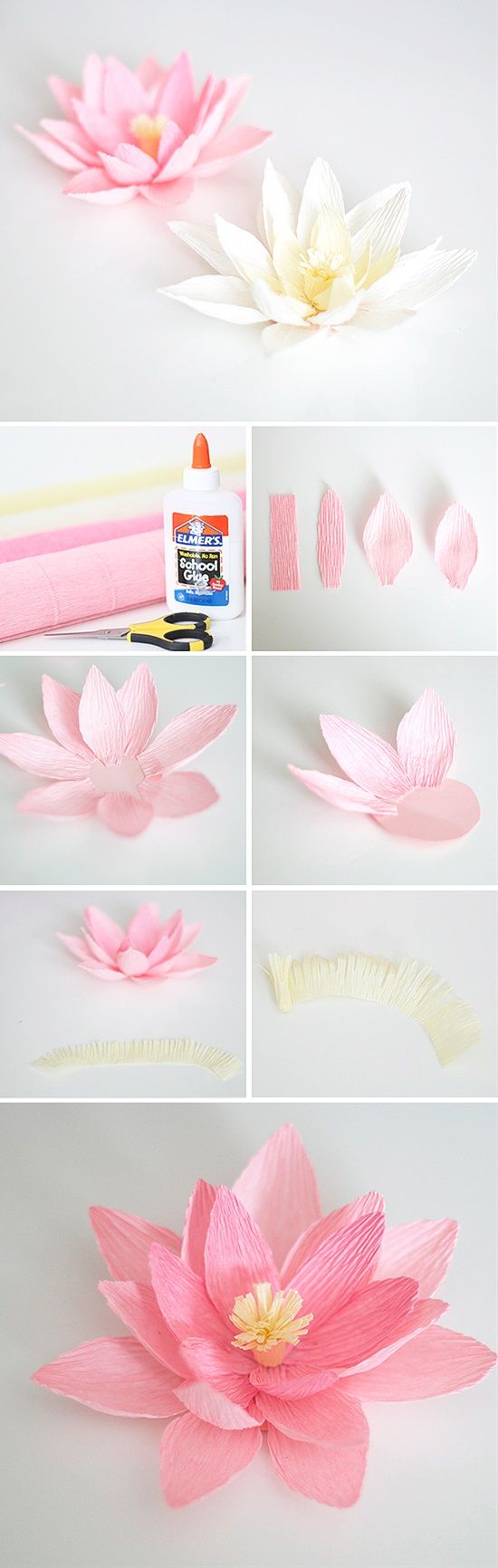 comment faire des fleurs en papier crépon, idée deco recup tutoriel, bricolage facile et rapide