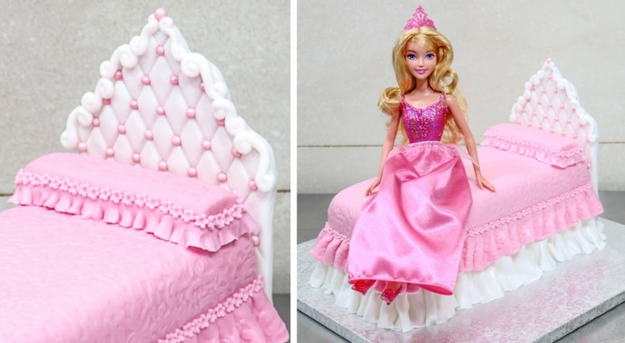 Barbie en gateau gateau princesses disney gateau princesses lit belle idée poupee gateau