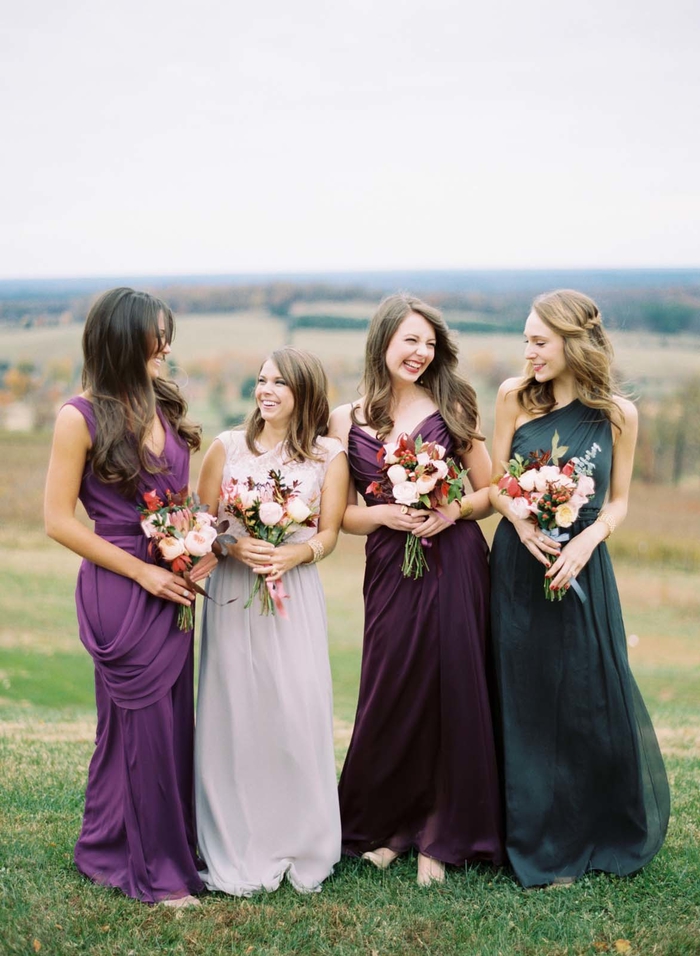 des robes demoiselles d honneur convertibles aux couleurs des pierres précieuses idéales pour un mariage d'automne