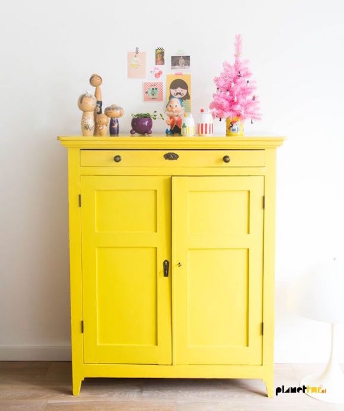 repeindre une commode renover meuble peinture jaune