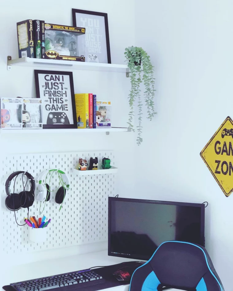 mur chambre d ado gamer idee de rangement