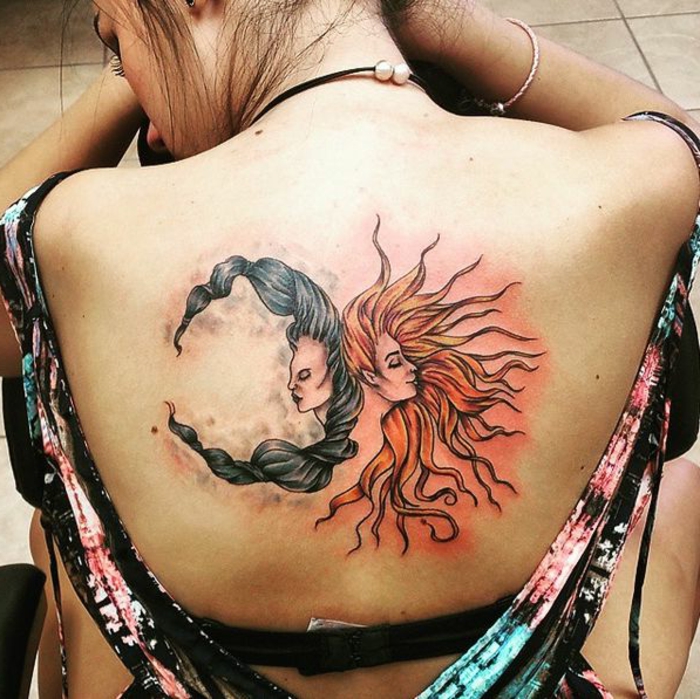 Tatouage soleil femme Victoria Owen