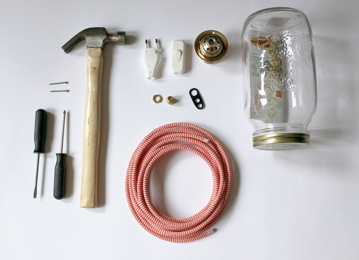 comment fabriquer une lampe baladeuse vintage à l'aide d'un bocal le parfait, tuto facile de montage d'une lampe faite maison