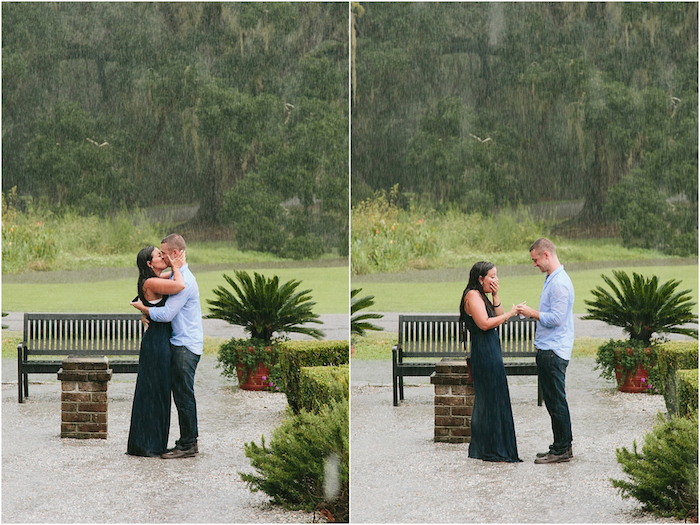 idée surprise mariage sous la pluie au milieu d un parc dans un pays exotique, femme émue