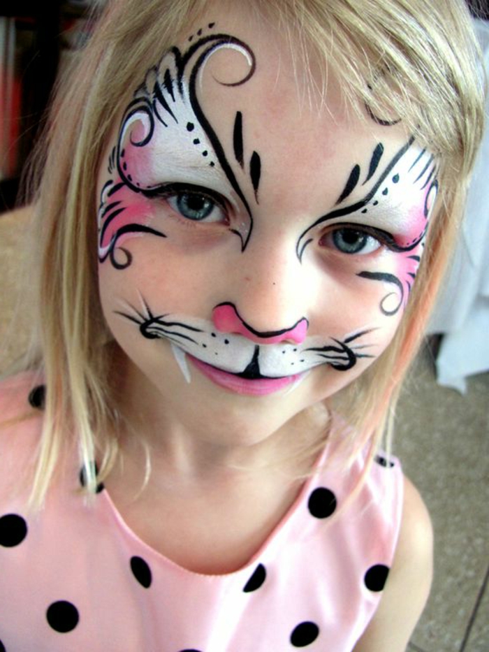 maquillage carnaval, comment maquiller sa petite fille comme chat ou comme papillon