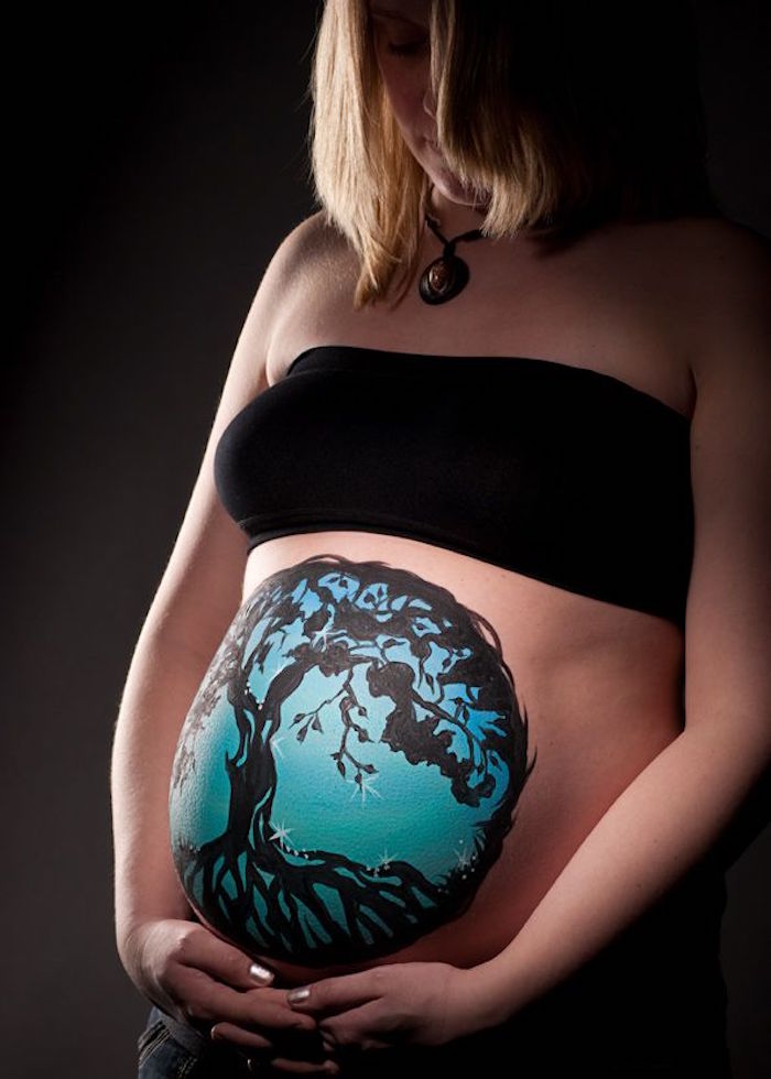 theme photo body painting de grossesse