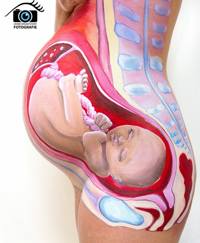 body painting femme enceinte realiste painture grossesse