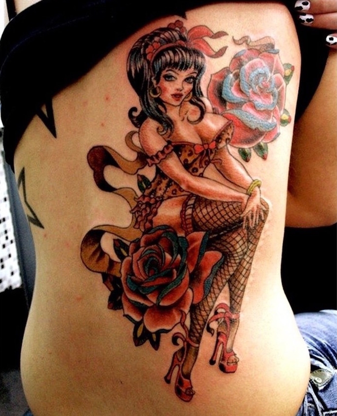 tattoo pinup sexy style année 20 burlesque french cancan