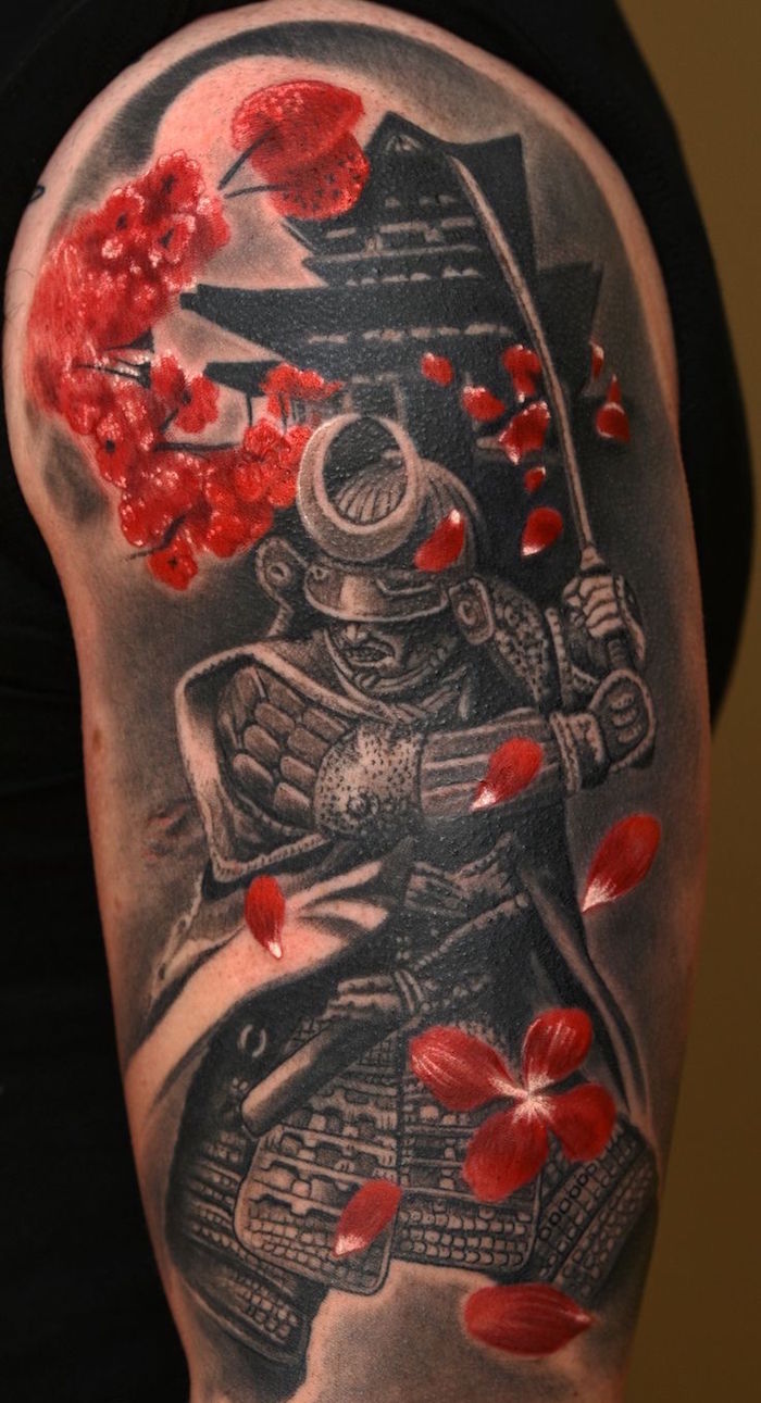 tatouage japonais samourai guerrier en armure symbole tattoo japon