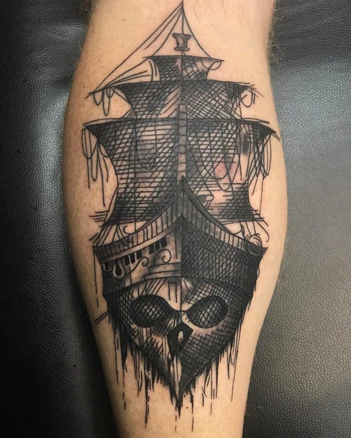 tattoo tete de mort pirates tatouage pirate des caraibes