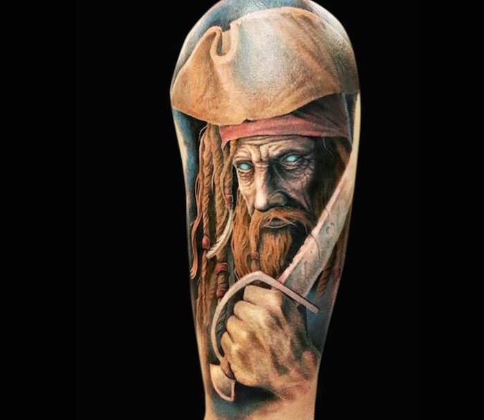 tatouage pirate des caraibes pirates tattoo realiste