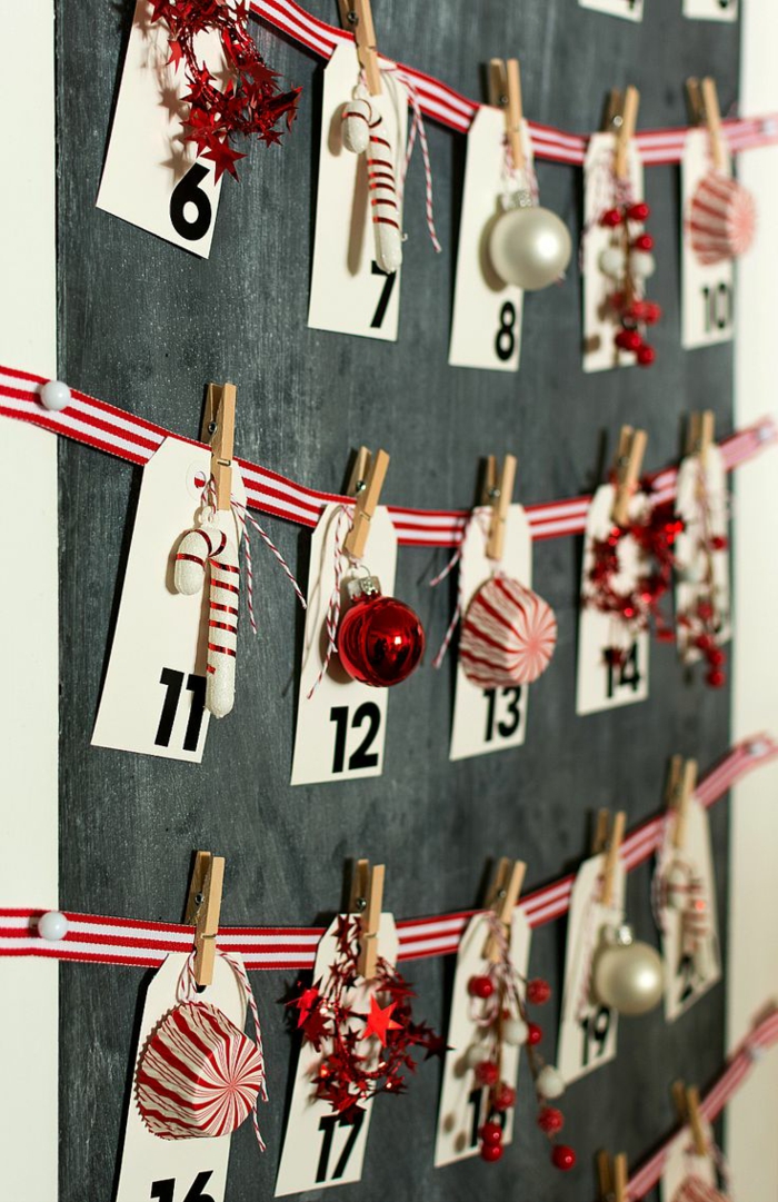 calendrier de l'avant à fabriquer, un calendrier festif avec des enveloppes en papier