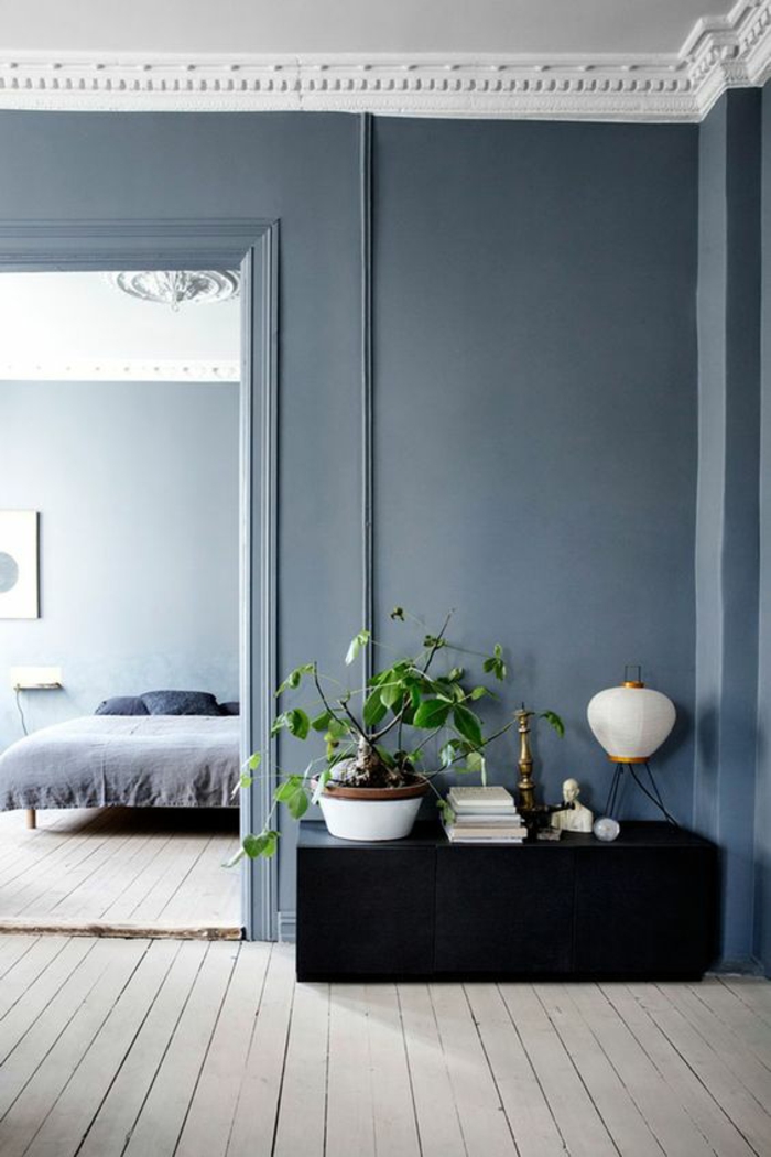 bleu canard chambre couleur bleu gris deco salon bleu canard avec plafond blanc aux frises