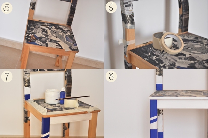 décoration de chaise originale avec de la technique de décopatch, comment customiser un meuble ikea à petit budget