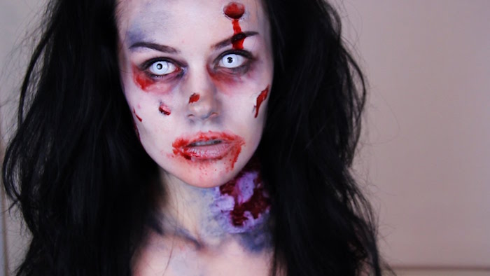 femme halloween maquillage horreur zombie