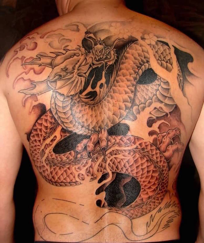 tatouage de dragon signification tattoo japonais dans le dos
