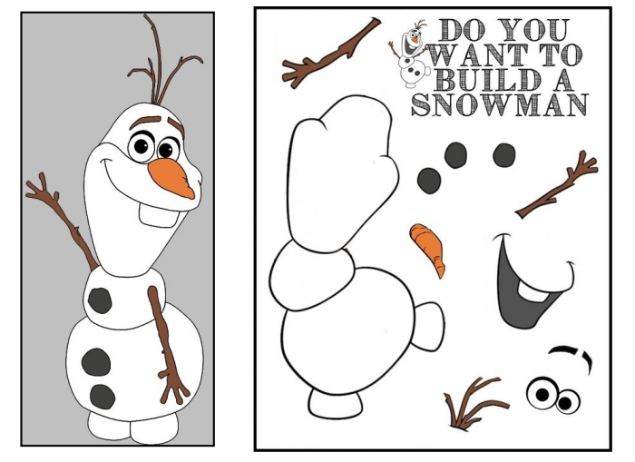 projet DIY pour déco chambre enfant, poster Olaf à imprimer, déco chambre à motifs reine des neiges