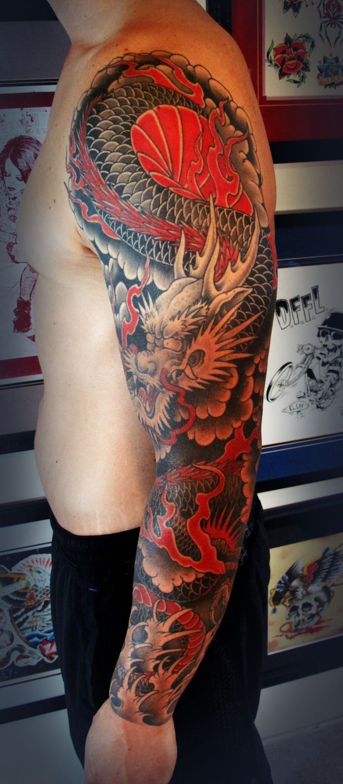 dragon japonais tatouage dragon tribal tatouage tribal dragon bras entier