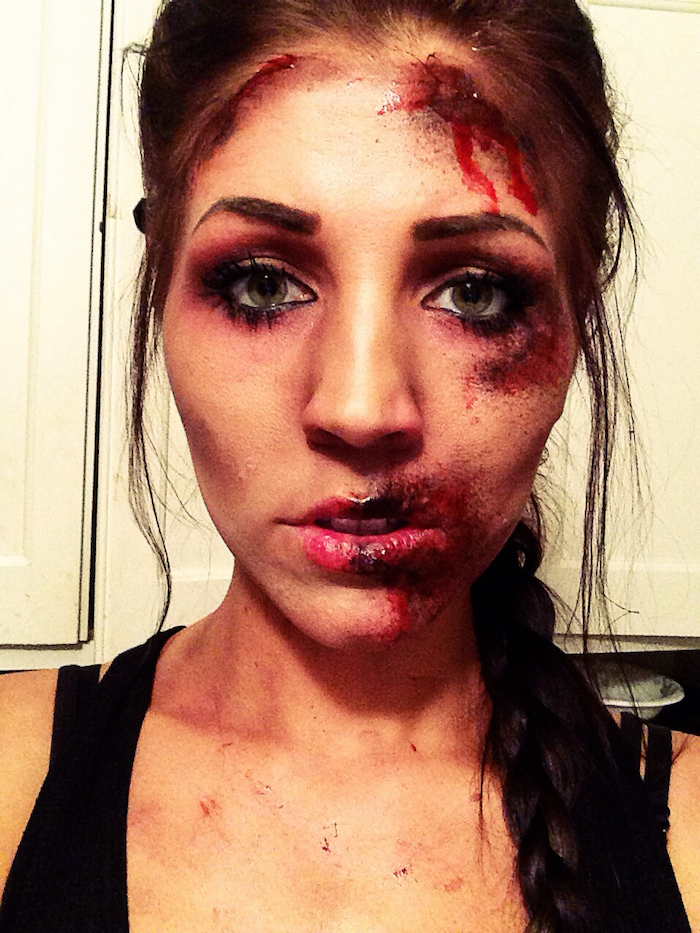 deguisement zombie femme maquillage sang