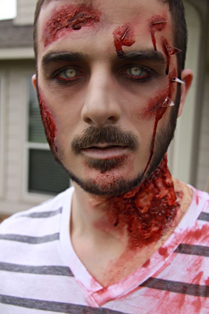 deguisement zombie homme make up walking dead