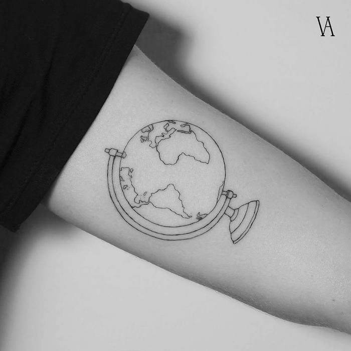 tatouage de globe terrestre terre monde