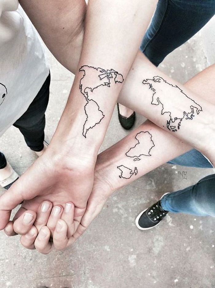 tatouage amitié tattoo amis trio