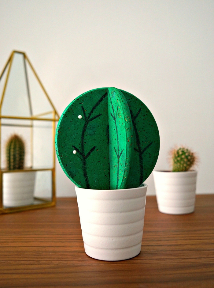 Formidable décoration bricolage avec bouchon de liège plant cactus diy de liège idée adorable 