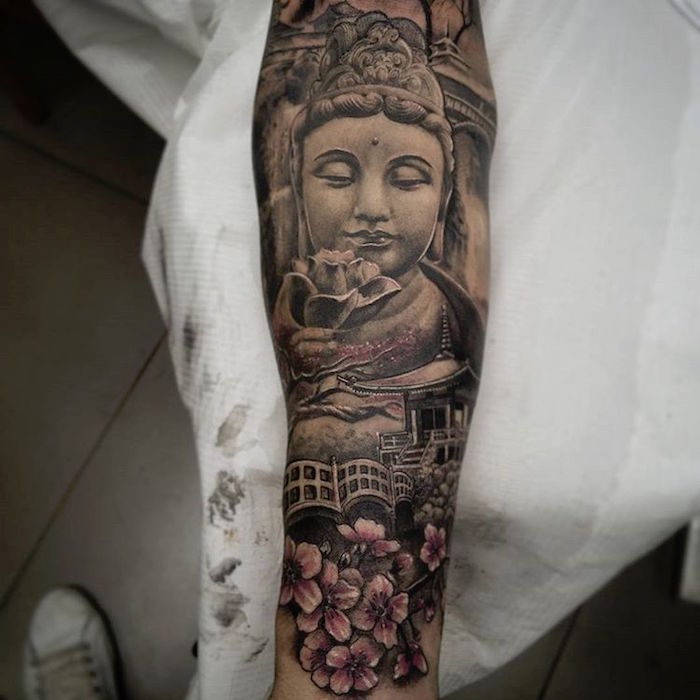 tatouage boudha tattoo bouddhiste avant bras