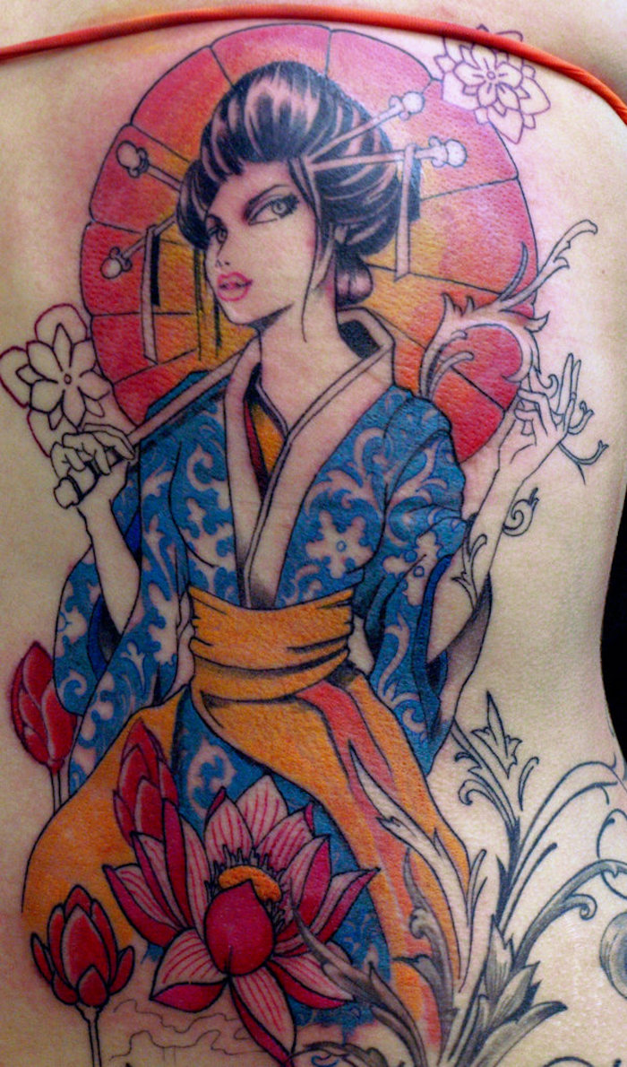 geisha tatouage tattoo japonais dos