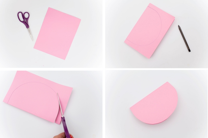 bricolage enfant, étapes à suivre pour fabriquer une guirlande en papier avec fruits rose et rouge