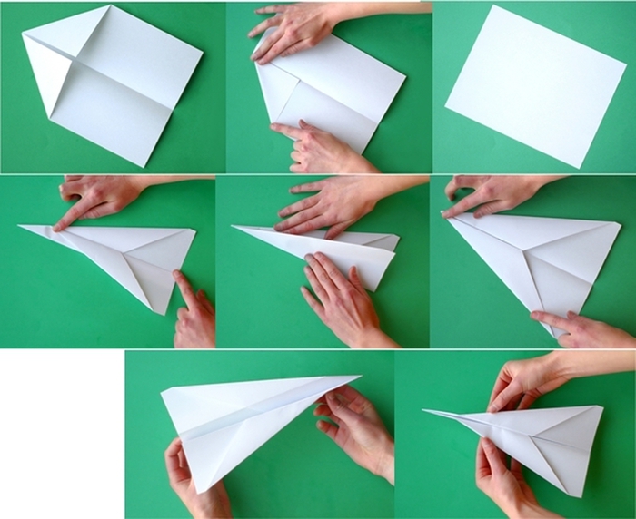 tuto pour fabriquer un avion en papier facile qui vole bien, les étapes de pliage pour réaliser un avion origami à design simple et traditionnel