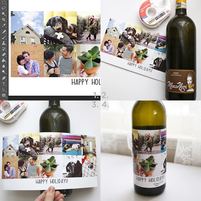 idée cadeau femme 30 ans et cadeau pour noel un sticker de photos instagram sur une bouteille de vin