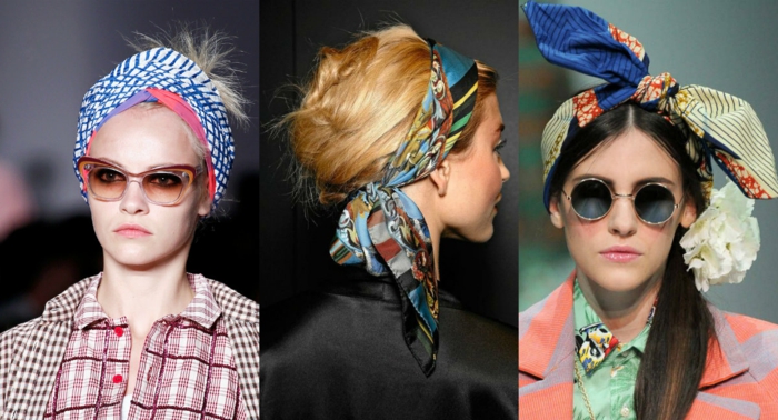 comment mettre un headband, manières de nouer son écharpe, bandeau en textile