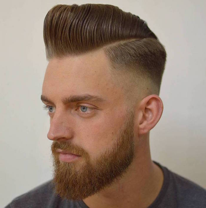 coiffure homme année 50 pompadour haircut dégradé fondu