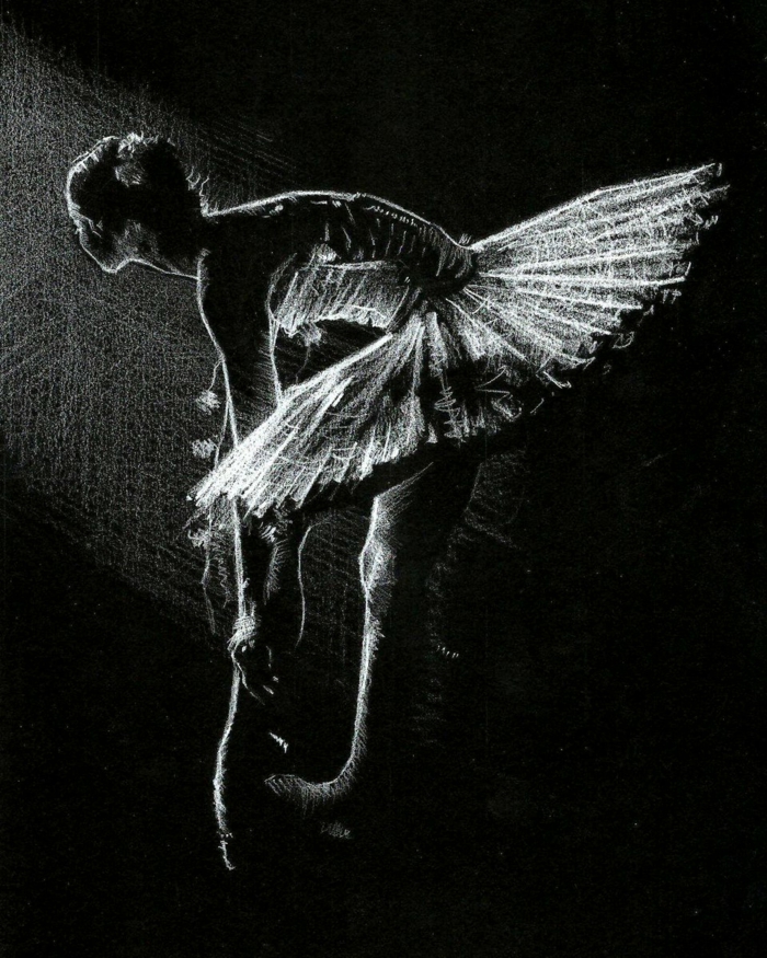 Dessin portrait femme noir et blanc photo de dessin simple à faire ballerine 