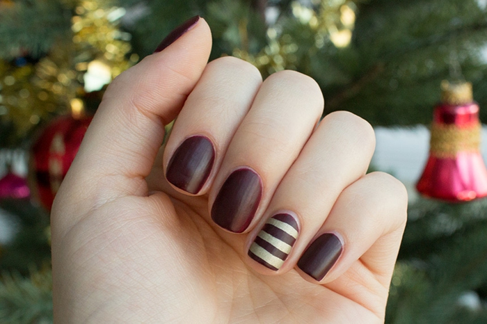 Black matte nail designs mat nailpolish nails matte rouge et doré