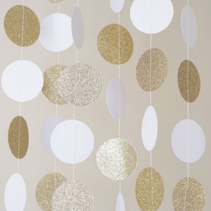 Guirlande décorative en papier - Cercles dorés - HOUSE DOCTOR - Perlin Paon  Paon