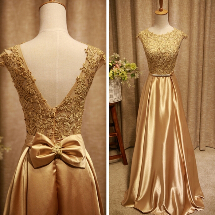 Tendance robe de bal dorée robe dorée longue photo tenue robe