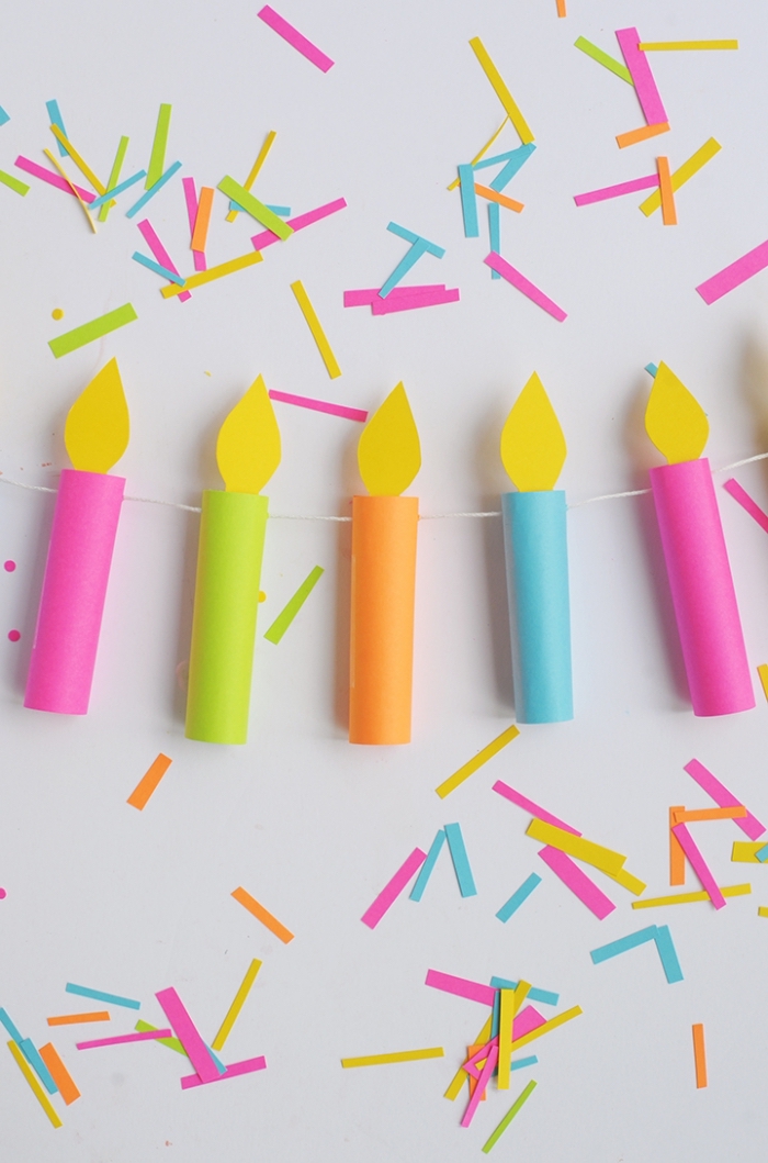 activité manuelle pour ado, décoration de fête anniversaire fabriqué avec papier en couleurs