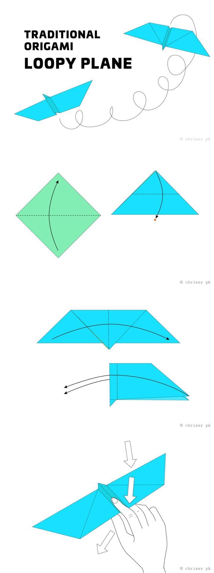 comment fabriquer un avion en papier à design origami traditionnel qui fait des loopings, tuto pour débuter bien dans le pliage papier origami