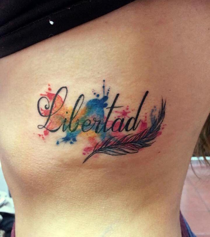 tatouage femme liberté tattoo libertad aquarelle