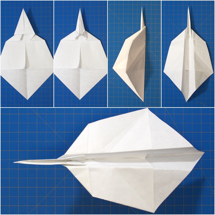 tuto origami avion en papier qui vole, modèle original et facile à reproduire