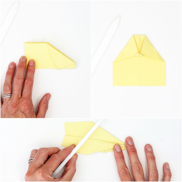 le pliage d'un modèle origami avion facile expliqué étape par étape, comment réaliser un mobile original en avions origami