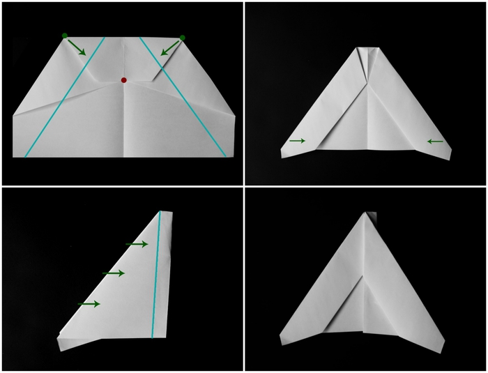 des avions en papier de base pour débuter dans l art origami, avion planeur origami modèle delta
