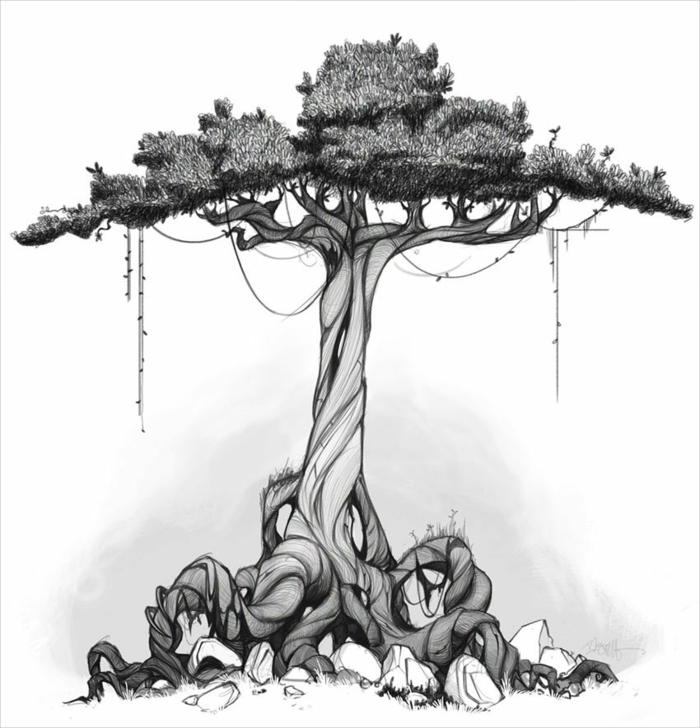 comment dessiner un arbre de vie, apprendre a dessiner un arbre de vie cool