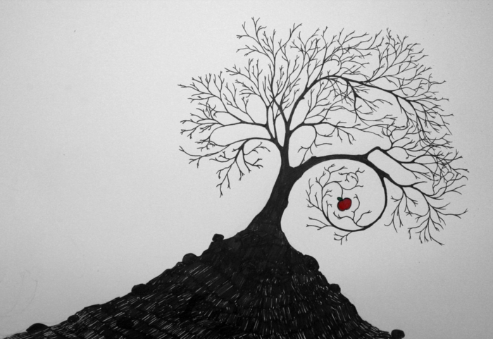 Dessin arbre printemps branche arbre dessin dessins d arbre branches pomme rouge