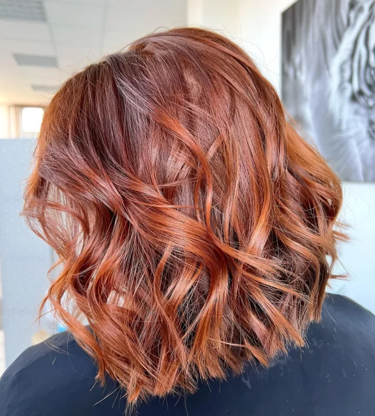 coupe carre tendance meches rousses