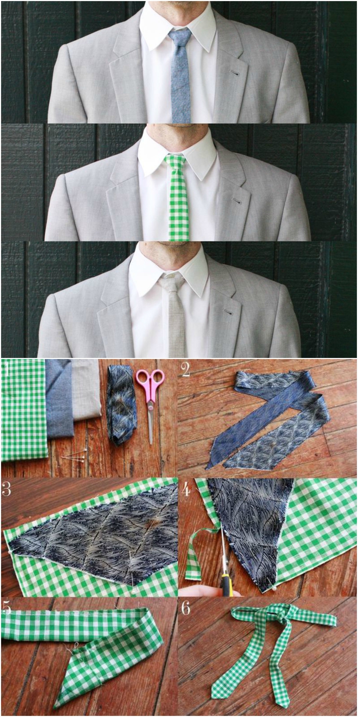 cravate slim imprimé facile à réaliser soi même, idée cadeau homme pour ceux qui aiment rompre avec les codes vestimentaires de l'entreprise